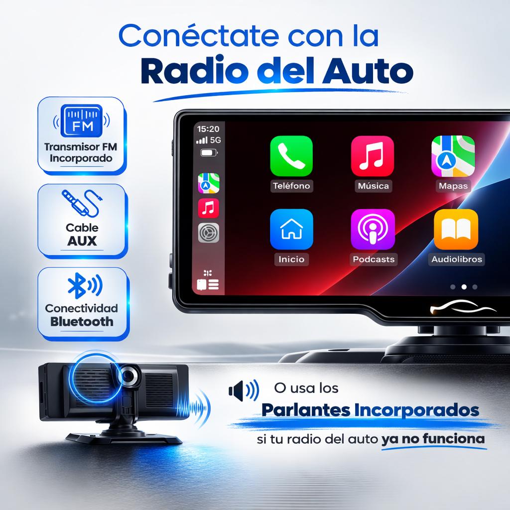 CarConnect Pro® - Pantalla Inteligente Inalámbrica 4K (Apple CarPlay & Android Auto)