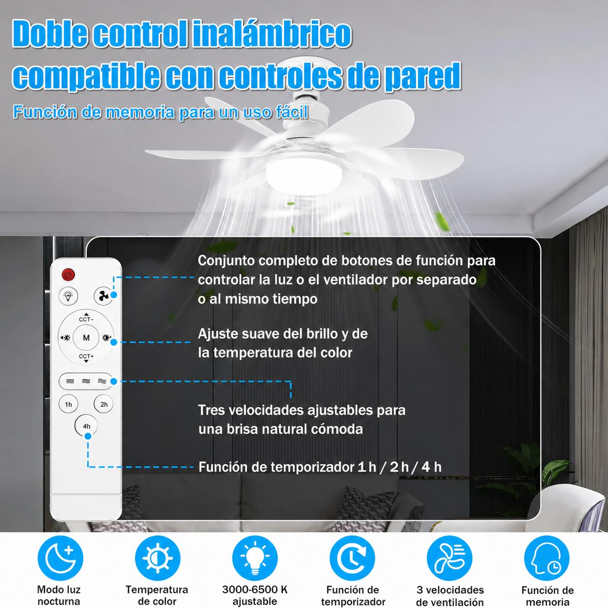 LuminAir® - Ventilador de Techo con Luz LED Ajustable