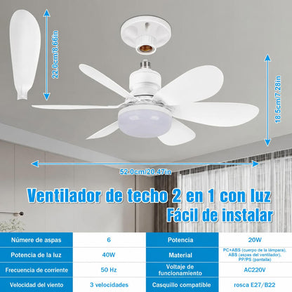 LuminAir® - Ventilador de Techo con Luz LED Ajustable