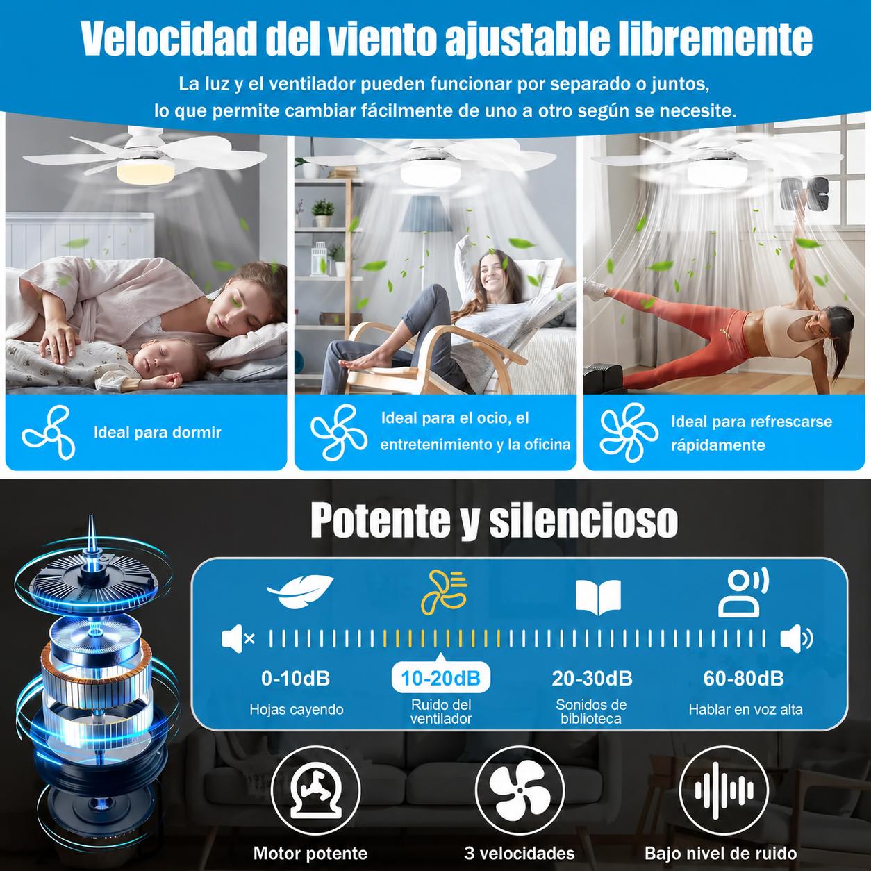 LuminAir® - Ventilador de Techo con Luz LED Ajustable