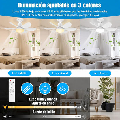 LuminAir® - Ventilador de Techo con Luz LED Ajustable